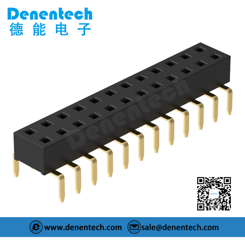 Denentech promotional 2.54MM female header H3.5MM dual row straight button entry female header connector